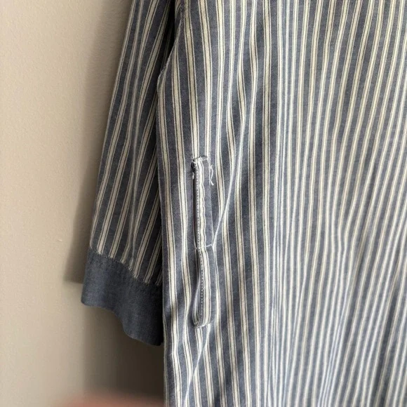 Vintage Christian Dior Monsieur Blue & White Striped Robe One Size - Picture 4 of 6